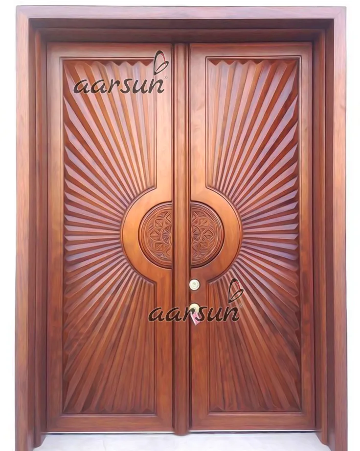 विलाओं के लिए लकड़ी का डबल दरवाजा डिजाइन
