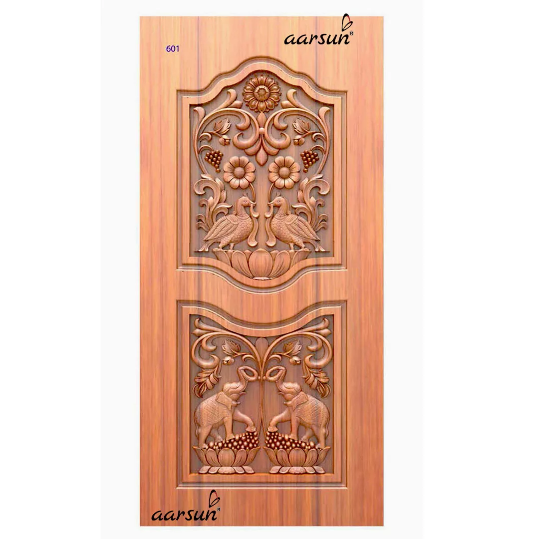 Beautiful Lotus and Elephant Door Design