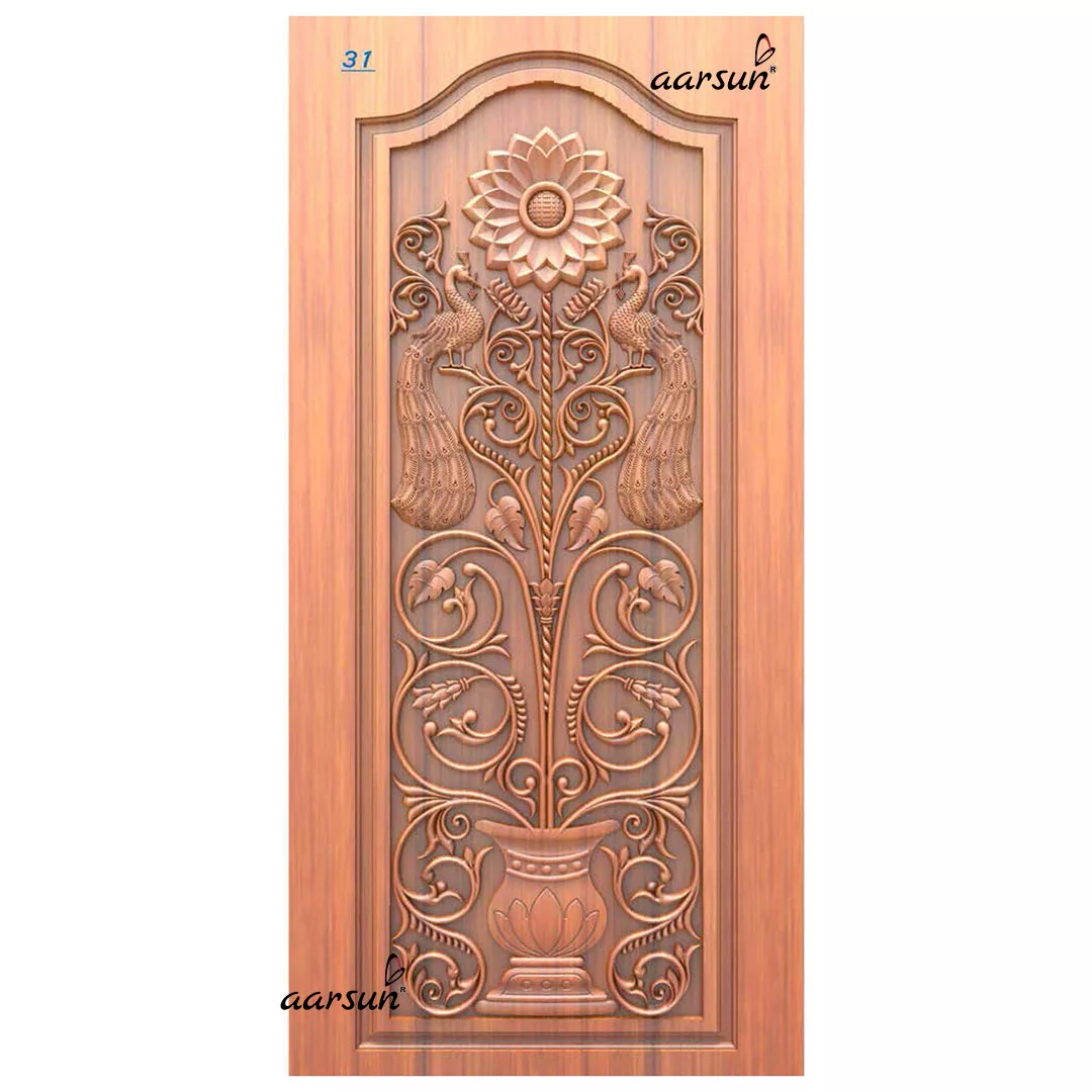 Beautifully Floriated Peacock Door