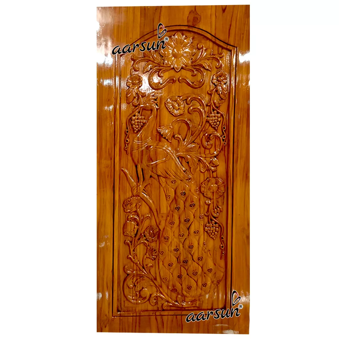 Carved Peacock Door Design