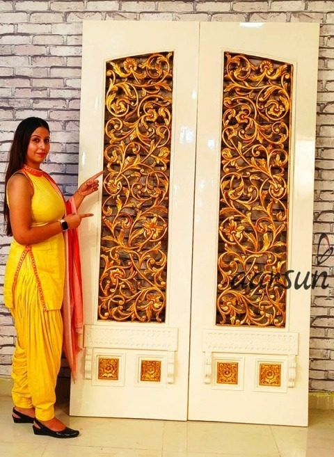 Double Door Main Gate Design Royal Finish YT 21K