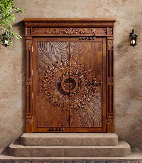 Exquisite Wooden Double Door, Front Door