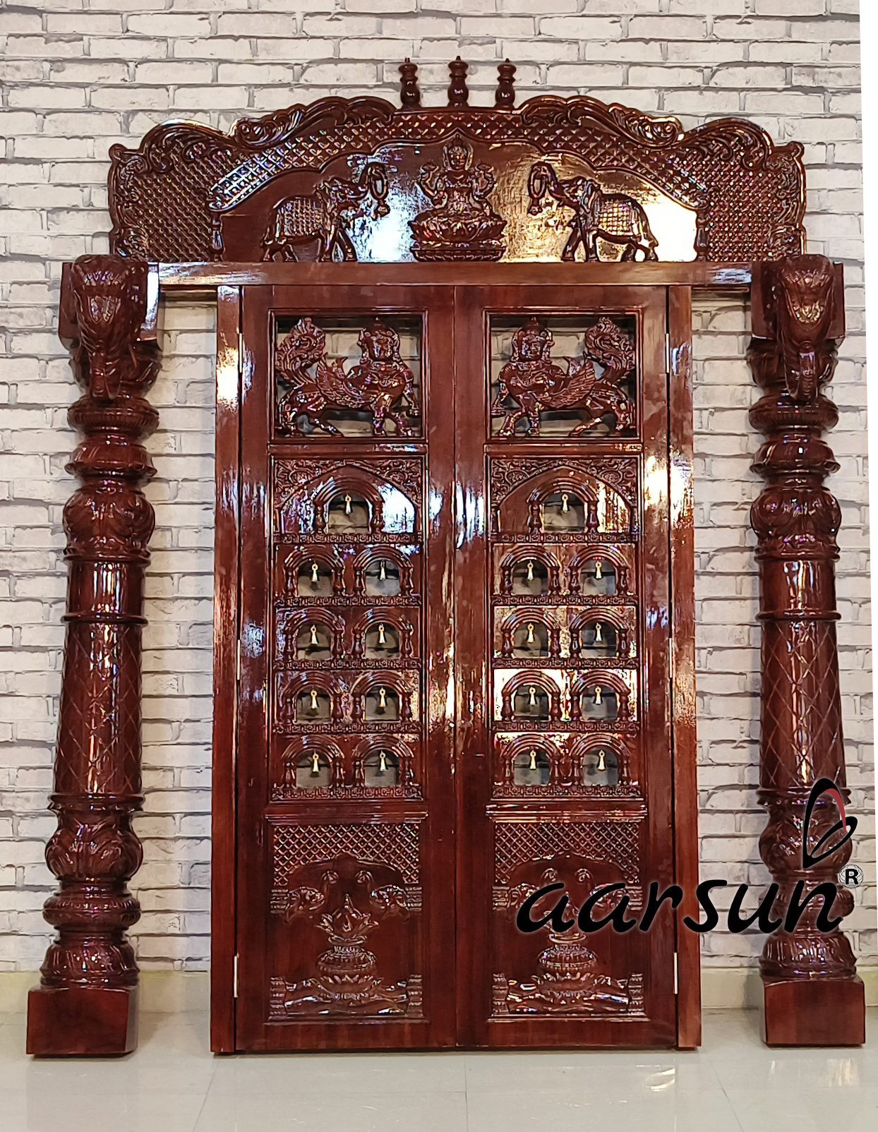 Grand Mandir Double Door Design with Video