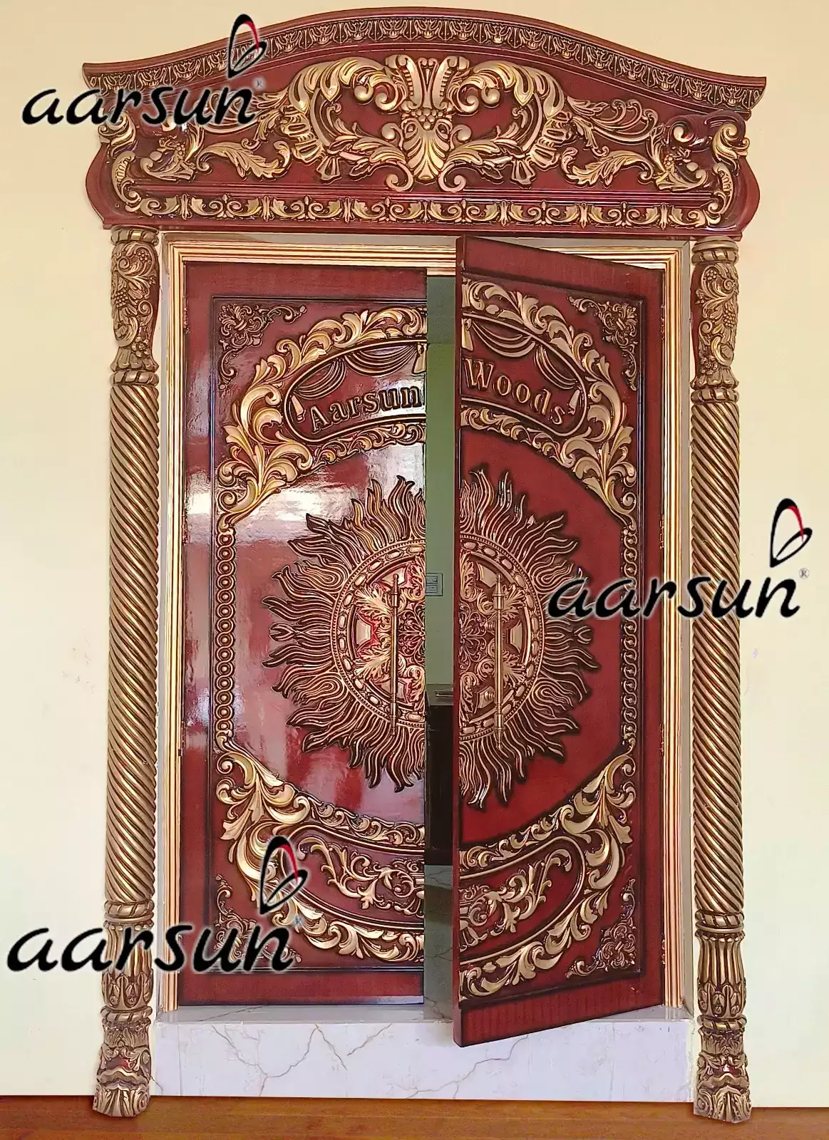 Latest Designer Door in Solid Wood view 4