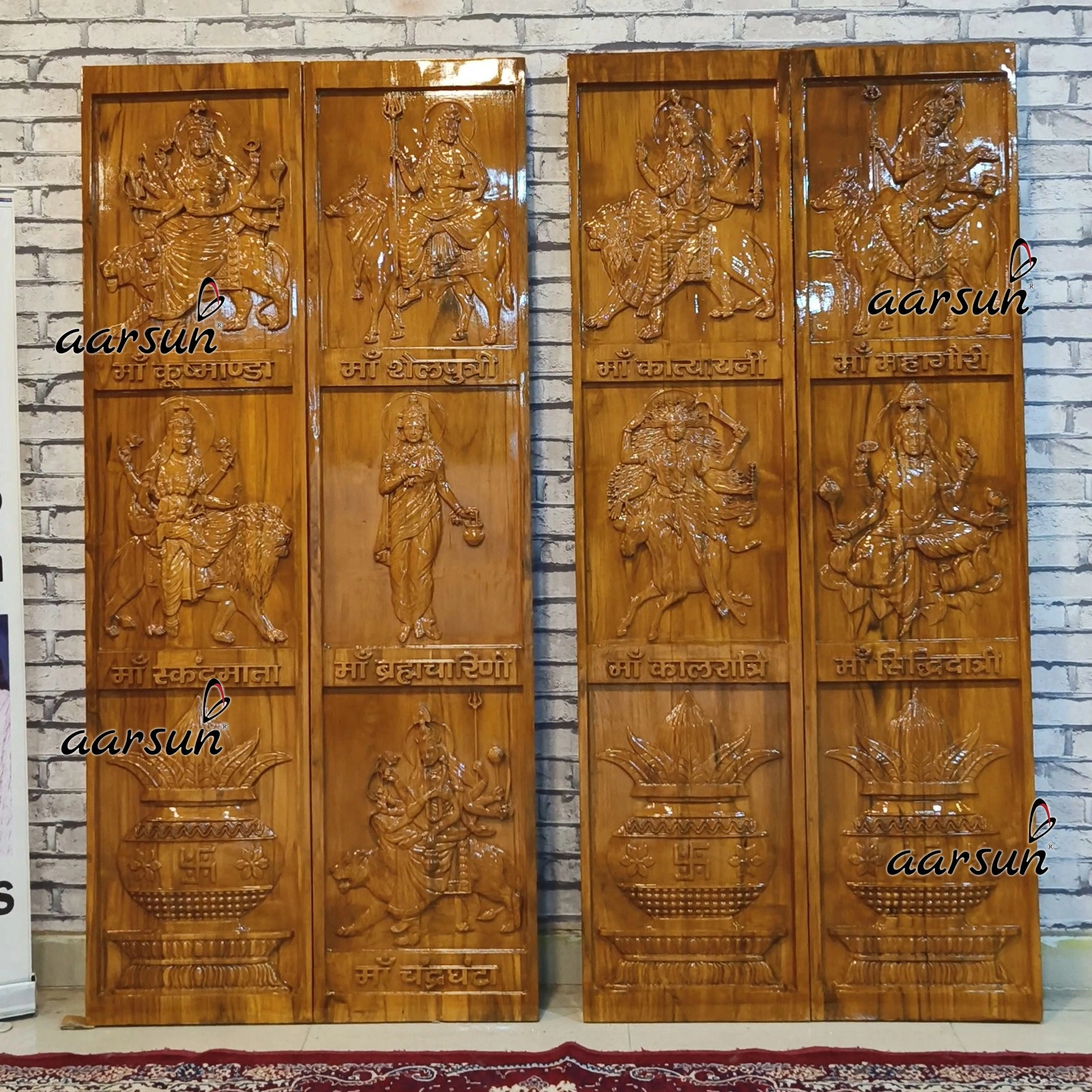 Maa Nav Durga Ji Door Design for Mandir view 6