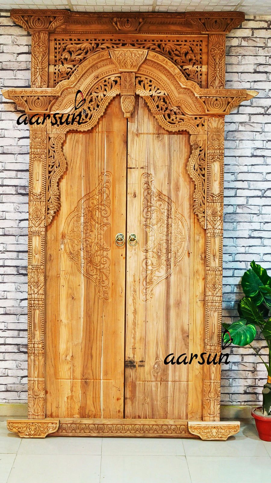 Main Door in Teak Wood, Double Door, Living Room Door view 5
