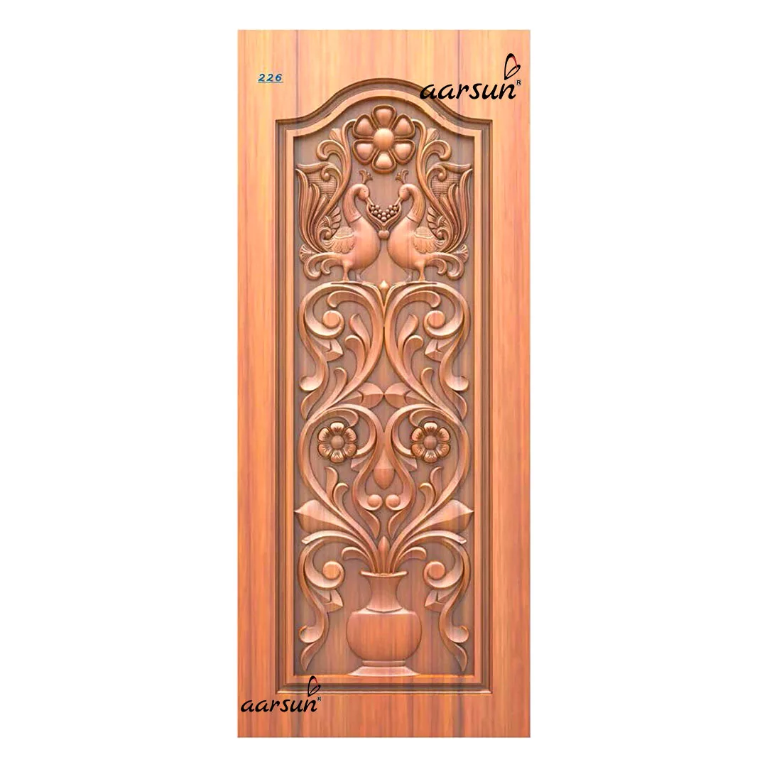 Peacocks & Flowers Door