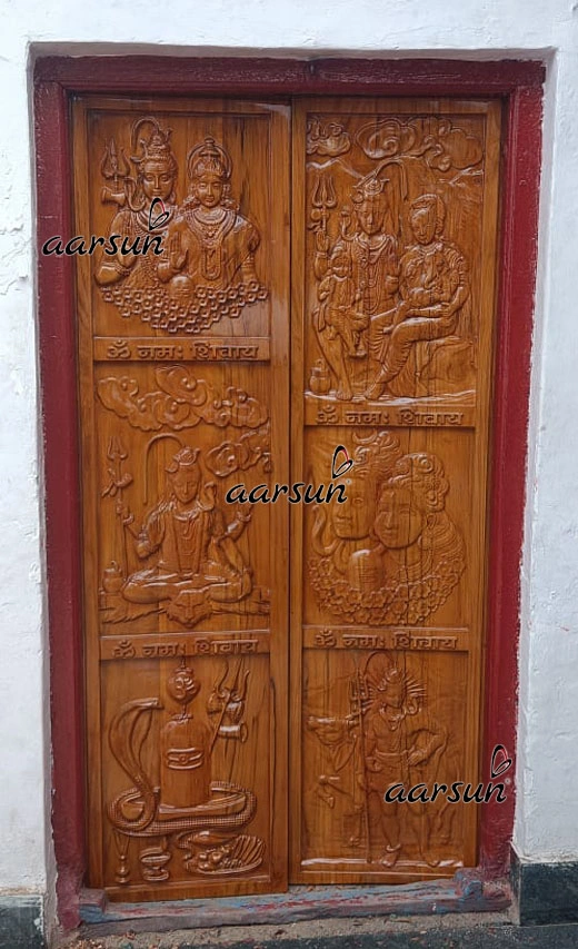 Shiv Parivar Double Door Design view 3