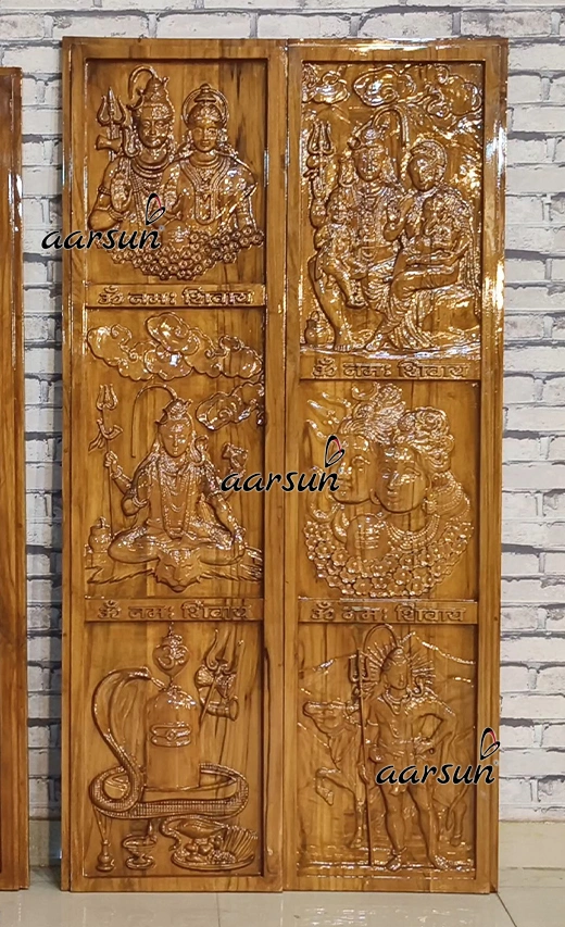 Shiv Parivar Double Door Design view 4