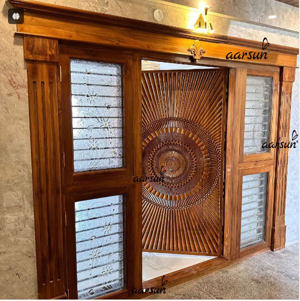 Swirl Wooden Door in Solid Wood