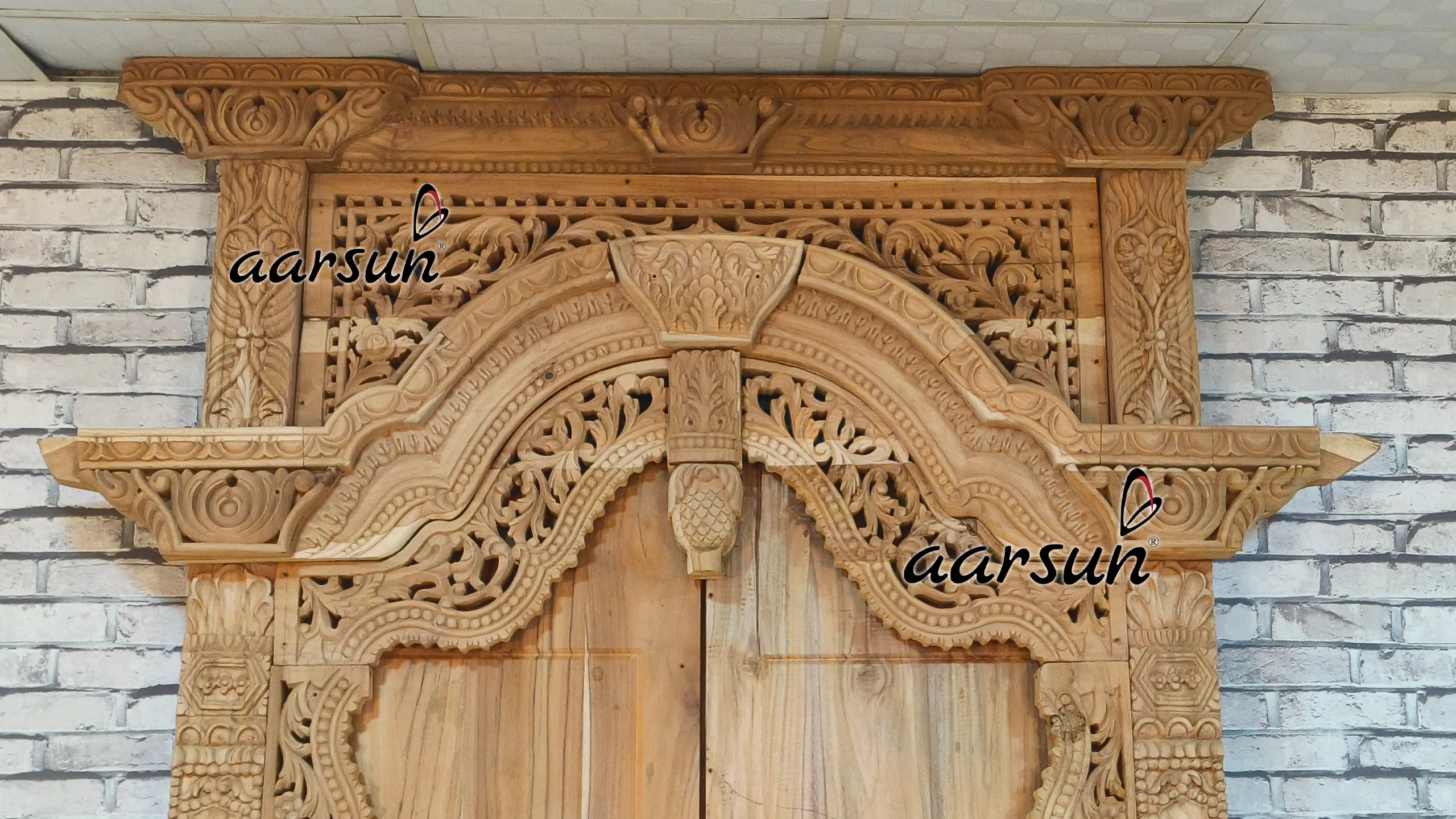 Wooden Door With Intricate Carving view 3