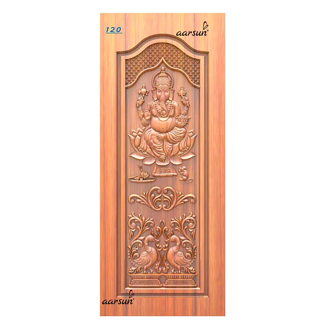Wooden Door with Ganesh Ji & Dancing
